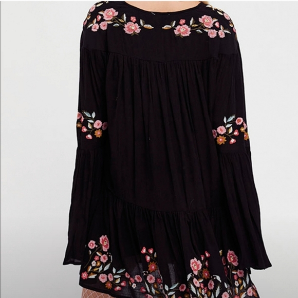 Free People XS Te Amo Mini Dress Embroidered Black - Picture 5 of 16